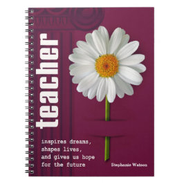 Caderno Espiral Notebook Daisy Personalizado Sorrindo para Profess