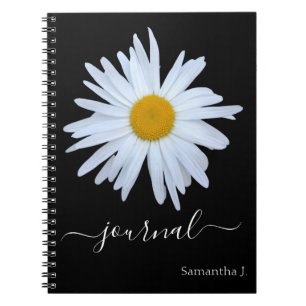 Caderno Espiral Notebook Daisy Photo Black Diário Spiral