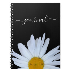 Caderno Espiral Notebook Daisy Photo Black Diário Spiral