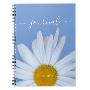 Caderno Espiral Notebook Daisy Photo Blue Diário Spiral