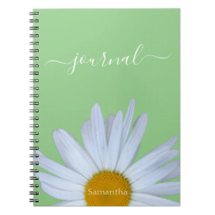 Caderno Espiral Notebook Daisy Photo Green Diário Spiral