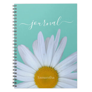 Caderno Espiral Notebook Daisy Photo Green Diário Spiral