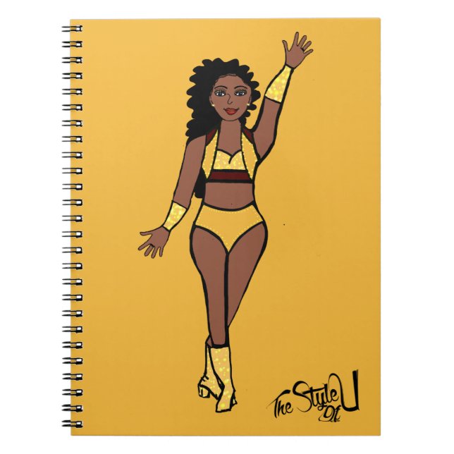 Caderno Espiral Notebook Dancer Dourado / Cereja (Frente)