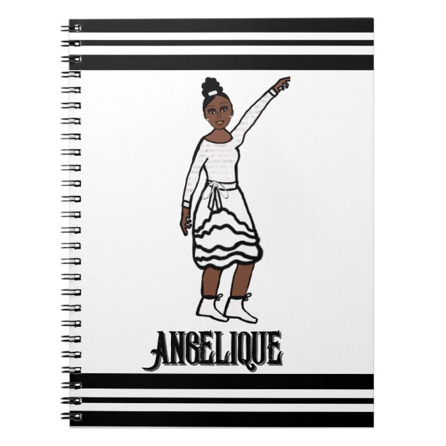 Caderno Espiral Notebook Dancer White Ruffle Fringe #1 (Frente)