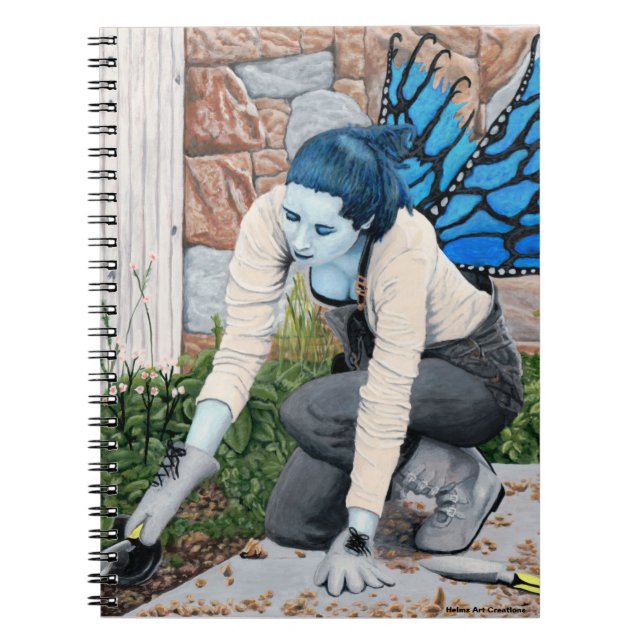 Caderno Espiral Notebook Dark Fairy Gardener Fantasy Art Spiral (Frente)
