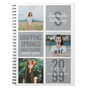 Caderno Espiral Notebook de 3 anos de Cinza prateada Diversão de 3