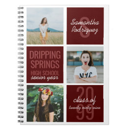 Caderno Espiral Notebook de 3 Fotografias do Maroon