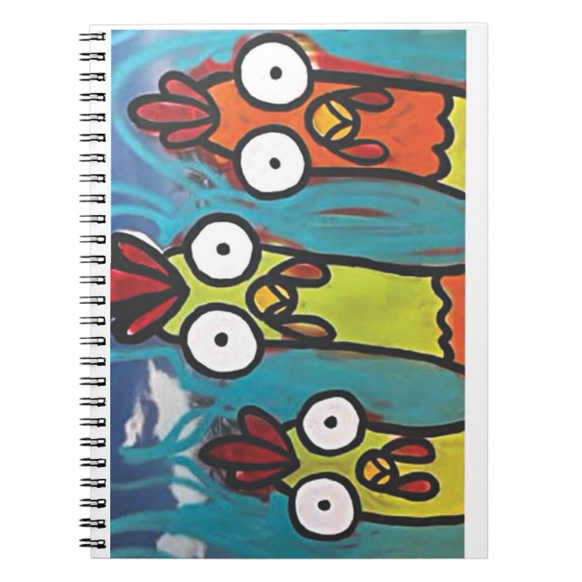 Caderno Espiral Notebook de 3 galinhas (Frente)