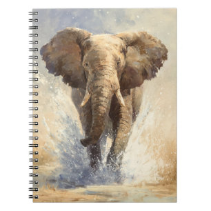 Caderno Espiral Notebook de abertura de elefante de carregamento