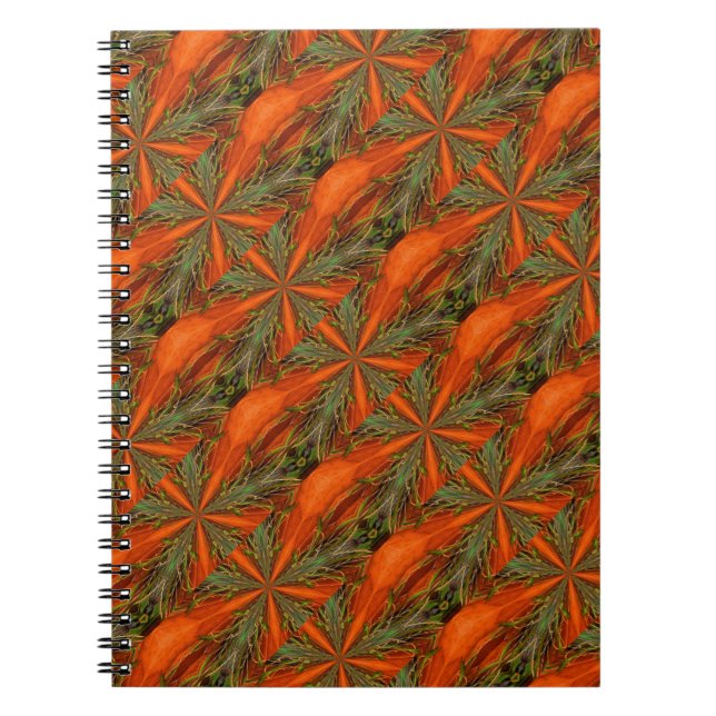 Caderno Espiral Notebook de Abstrato de Arte Laranja E Verde (Frente)
