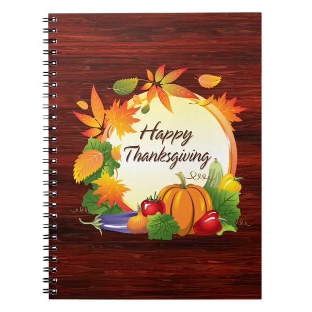 Caderno Espiral Notebook de Ação de Graças Feliz 5A (Frente)