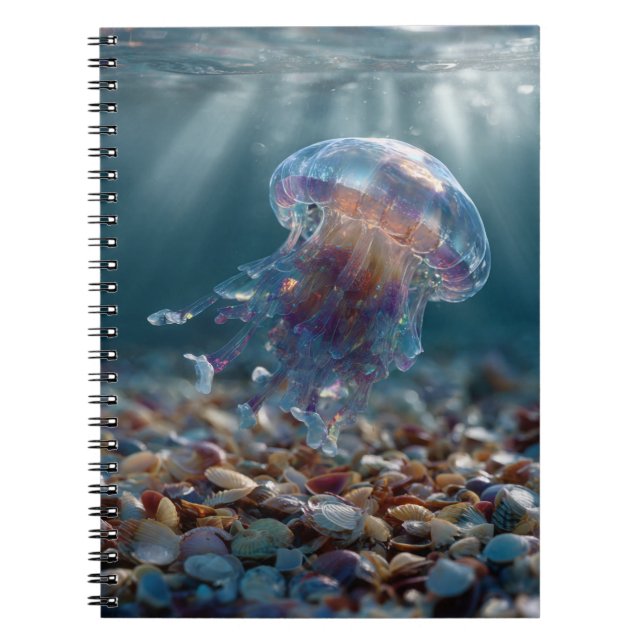 Caderno Espiral Notebook de águas-vivas radiante (Frente)