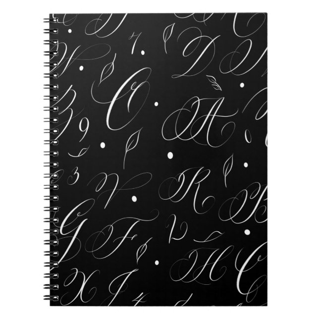 Caderno Espiral Notebook de Alfabeto Calliográfico (Frente)