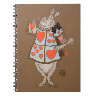 Caderno Espiral Notebook de Alice Art no Coelho Branco - Whimsical