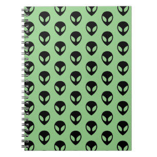 Caderno Espiral Notebook de Aliens Extraterrestres Verdes com Alie
