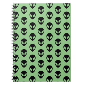 Caderno Espiral Notebook de Aliens Extraterrestres Verdes com Alie
