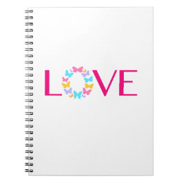 Caderno Espiral Notebook de amor e borboletas