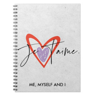 Caderno Espiral Notebook de amor próprio, gratidão francesa minima