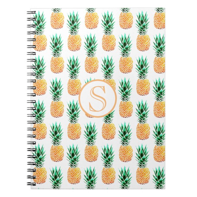 Caderno Espiral Notebook de ananás tropical (Frente)