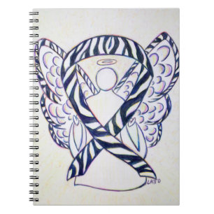 Caderno Espiral Notebook de anjo de anjo com sensibilização Zebr
