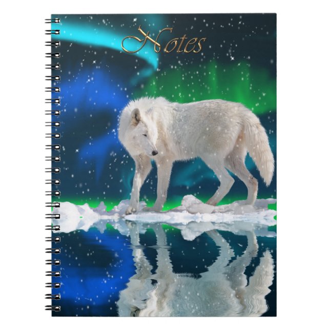Caderno Espiral Notebook de apoio à vida selvagem no Ártico Wolf & (Frente)
