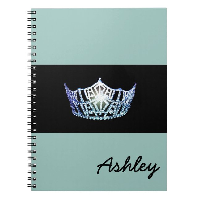 Caderno Espiral Notebook de Aqua Crown Americana (Frente)