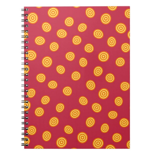 Caderno Espiral Notebook de arando vermelho e laranja giro (Frente)