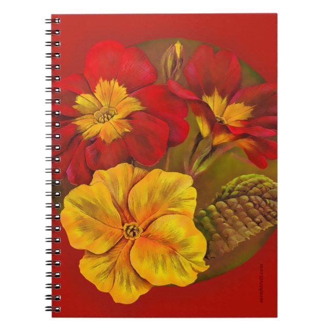Caderno Espiral Notebook de arte amarelo-primrose (Frente)