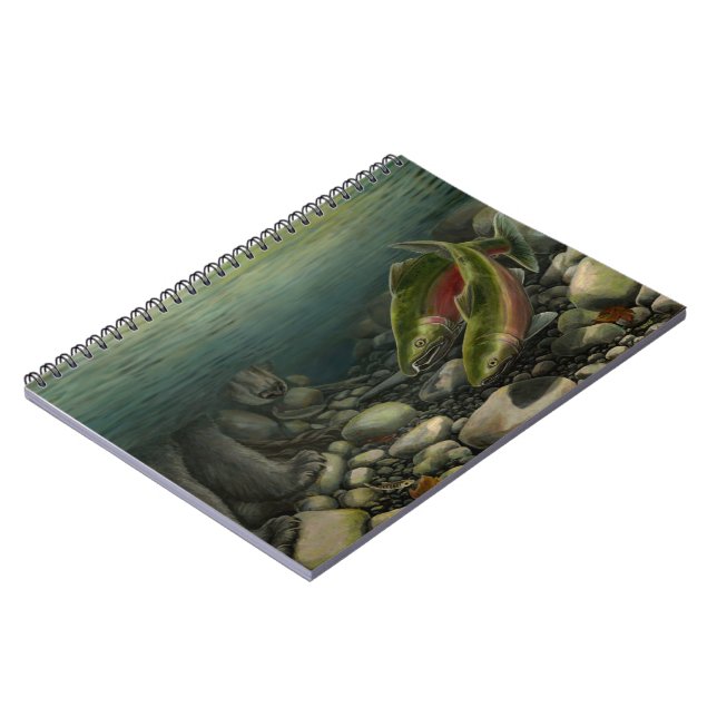 Caderno Espiral Notebook de Arte de Vida Selvagem de Urso Personal (Left Side)