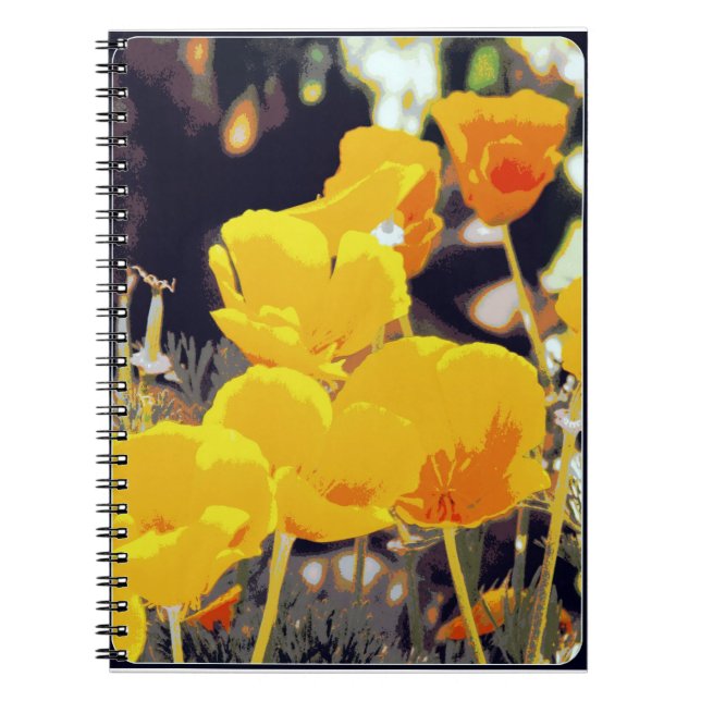 Caderno Espiral Notebook de Arte Digital para Poppies Posterizados (Frente)
