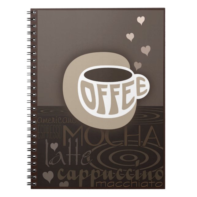 Caderno Espiral Notebook de arte em café (Frente)