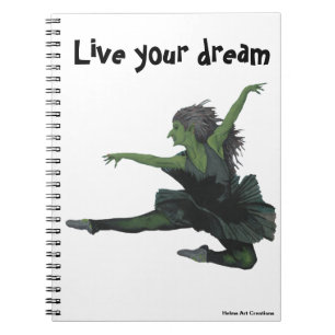 Caderno Espiral Notebook de arte fantasia de dança de Balé de garo