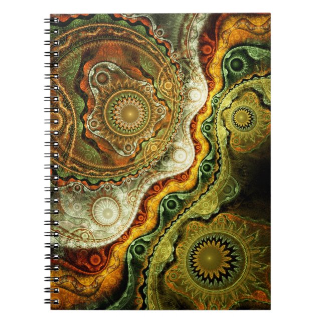 Caderno Espiral Notebook de arte fractal: outono (Frente)