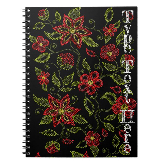 Caderno Espiral Notebook de arte nativa Metis Beading Personalizad (Frente)