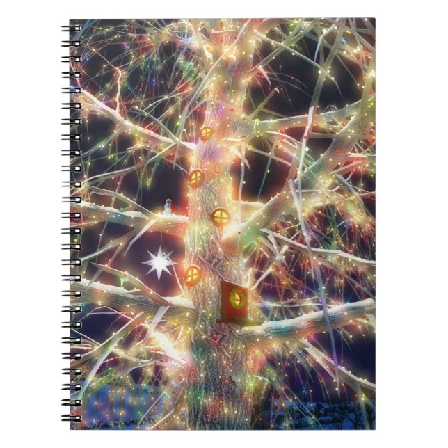 Caderno Espiral Notebook de Árvore de Natal (Frente)