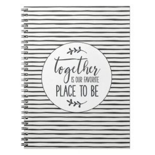 Caderno Espiral Notebook de aspas preto e branco moderno