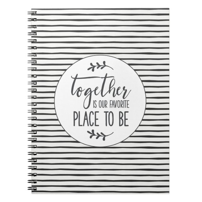 Caderno Espiral Notebook de aspas preto e branco moderno (Frente)
