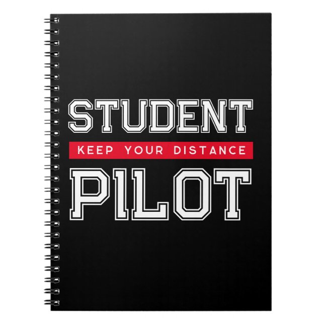 Caderno Espiral Notebook de aviso do piloto estudante (Frente)