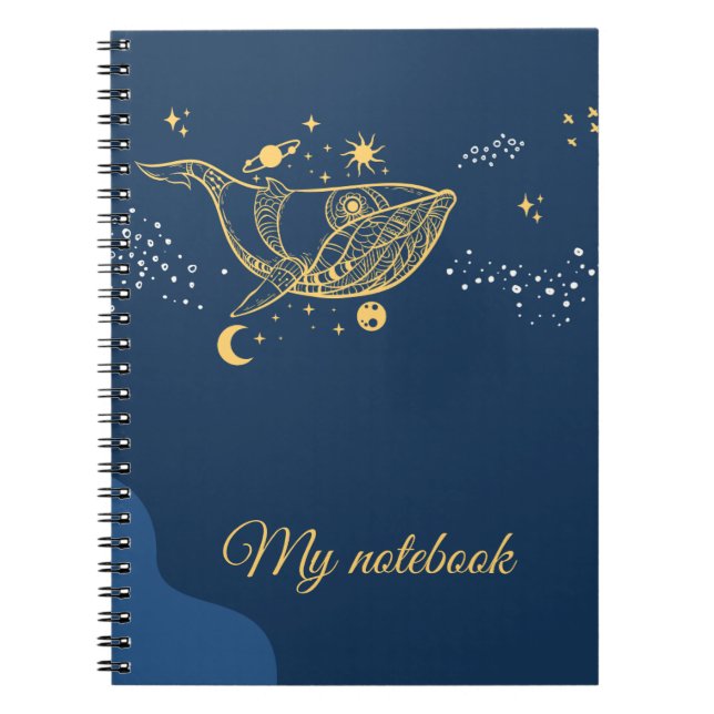 Caderno Espiral Notebook de baleias de profundidade - Diário de pr (Frente)