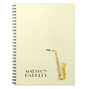 Caderno Espiral Notebook de Banda Musical Saxofone