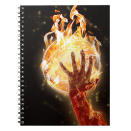 Caderno Espiral Notebook de basquete contra fogo
