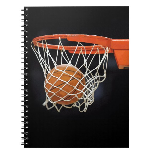 Caderno Espiral Notebook de basquete moderno em chic (Frente)
