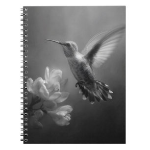 Caderno Espiral Notebook de beija-flor na Flor de Voo