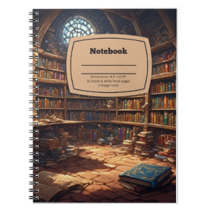 Caderno Espiral Notebook de biblioteca entonado - Diário do Book L