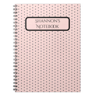 Caderno Espiral Notebook de Bolinhas de nome personalizado, person