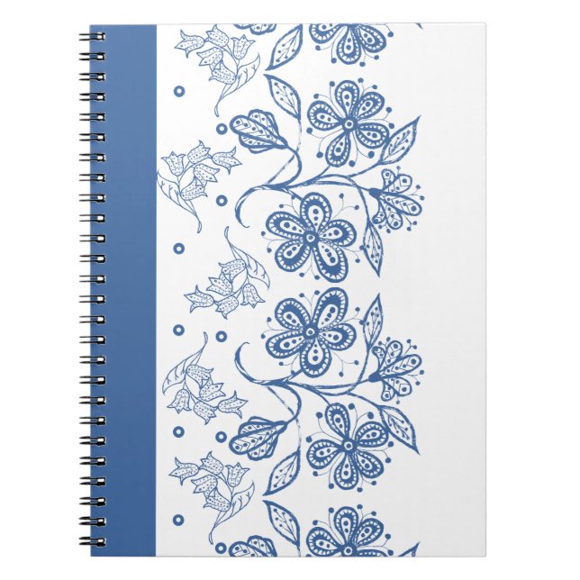 Caderno Espiral Notebook de borda flexível branca Indigo azul pers (Frente)