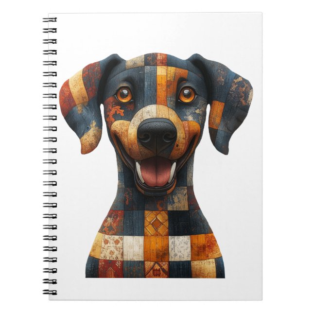 Caderno Espiral Notebook de cachorro de patch (Frente)