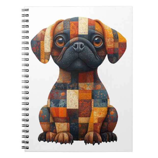 Caderno Espiral Notebook de cachorro de patch (Frente)