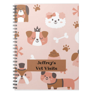 Caderno Espiral Notebook de cães personalizado ou para visitas de