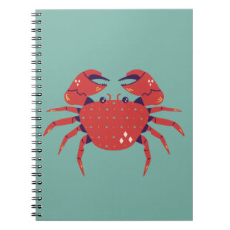 Caderno Espiral Notebook de caranguejo bonito